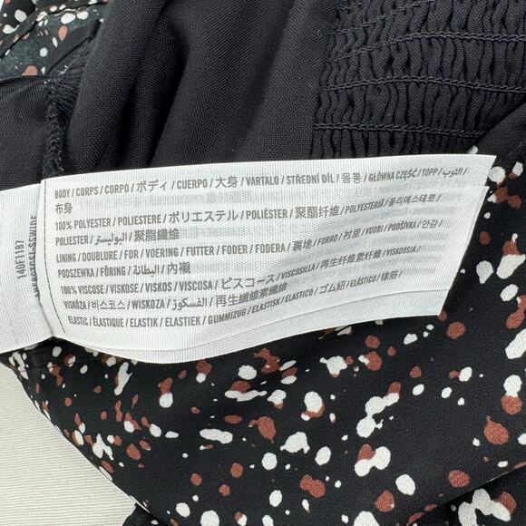 Abercrombie & Fitch Womens Dotted Tie Front Smocked Top Medium Black - Picture 11 of 14